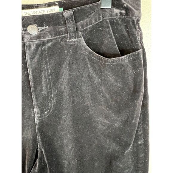 Ralph Lauren Petite Black Velvet Pants Size 8 petite VTG Y2K Gorpcore - Picture 6 of 16
